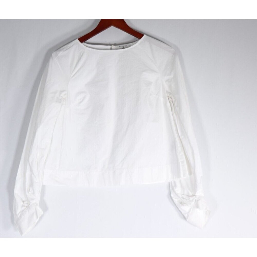Aritzia Babaton Women's Size Small Espace White Niki Blouse Cotton Poplin Top - Picture 8 of 9